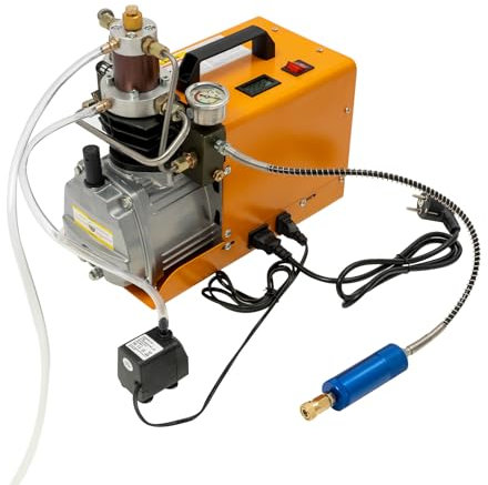 HOARLICN PCP Kompressor, 300bar Kompressor 1800W Hochdruck Hochdruckluftpumpe 4500psi Pcp-Elektrischer Luftkompressor 30mpa mit Öl-Wasser-Trenner Auslassschlauch 220V Aufblasgeschwindigkeit 2800rpm