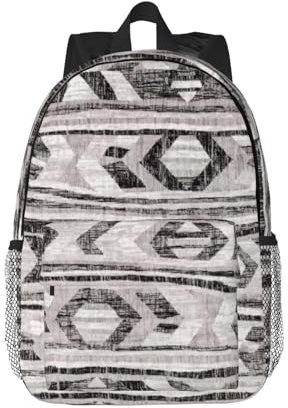 ZTPOWQA Grey Tribal Print Comfort Backpack Travel College School Bag Laptop Compartment Outdoor Enthusiasts
