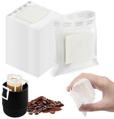 VOSOOT 150 Stück Hängende Kaffeefilter Filtertüten, Aus Lebensmittelechtem Vliesstoff,Tragbare Drip Coffee Filterkaffee für Tasse,Filterkaffee Papierfilter für Kaffeefilter Camping Büro Zuhause