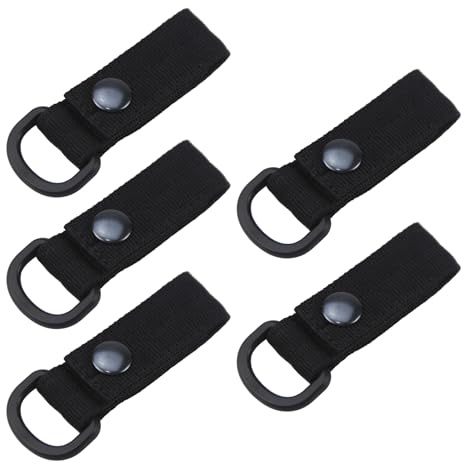 5 Stück Karabinerschlaufe, Nylonband, Karabiner, Schlaufenhalterung mit D-Ringen, Gurtbandbefestigung für Rucksackreisen, Gürtelclip, Gürtelclip