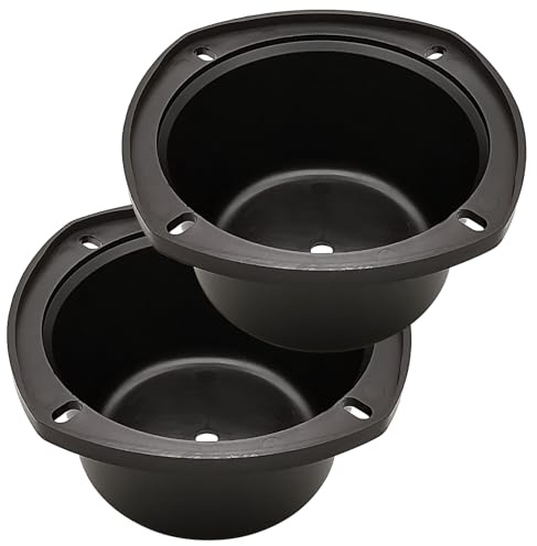 HiQltyla 4in Black Plastic Speaker Baffle, Pack of 2 | DIY Mount Plate for 4 Inch Car Speakers & Home Bookshelf Audio, Hard Plastic Speaker Installation Replacement Baffle