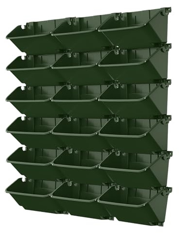 Maceta de pared con riego automático, jardín vertical de 18 bolsillos para ahorrar espacio en interiores y exteriores