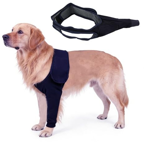 Dogs Anti-licking Protection Sleeve for Front Leg, Adjustable Dog Leg Protectors with Breathable Fabric and Secure Straps, Dog Leg Wound Protector and Leg Support for Dogs Recovery Care