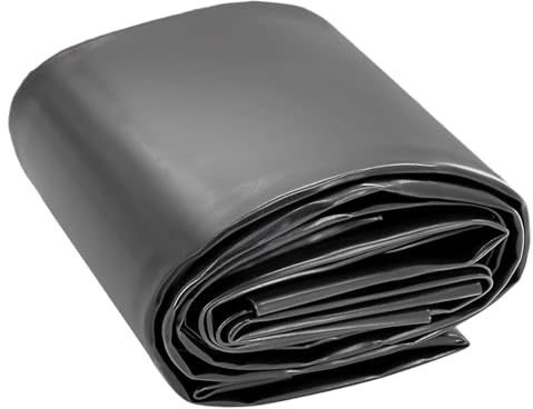 Junvstor Lona de plástico Negra, Lona de plástico de 4x6M, 5x8M, 7X10M, Membrana de jardín acuático | Revestimiento Impermeable para Estanque, Base Flexible para Peces, Lona para Techo(8x10m)