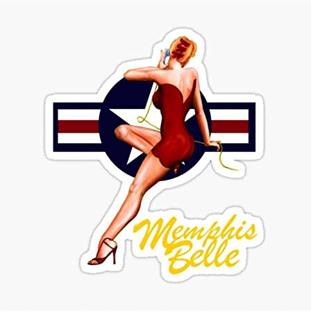hotrodspirit Mini-Sticker Pin-up Menphis, schöner Stil Bombardier, Militär