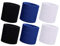 HANERDUN Schweißband Handgelenk schweissband Herren Damen Absorbierende Schweißbänder Arm für Sport Laufen Fahrrad Joggen Fußball Tennis 2Schwarz/2Blau/2Weiß(6 STK)-UK