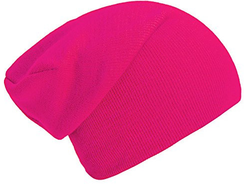 DonDon Mütze Herren Mütze Damen Wintermütze Slouch Beanie - Neonpink