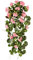 Künstlicher Geranienhänger 80cm mit 17 rosa farbigen Blüten UV-Beständig - Hängegeranien Kunstpflanze Pelargonien hängend zum Stecken