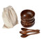 Kokosnuss-Schalen und Löffel, 4er Set 100% natürlich, handgefertigt, vegan, umweltfreundlich, leicht & langlebig Frühstück, Servieren, Dekoration