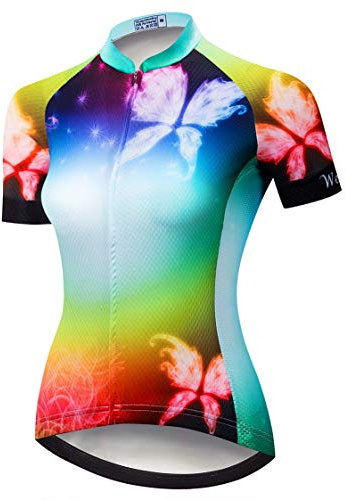 Radtrikot Damen Radtrikot Zip Shirts Kurzarm MTB Tops Rennrad Bekleidung Sommer Rennrad Bluse für Damen Damen Schnelltrocknend Rot Blau Größe M