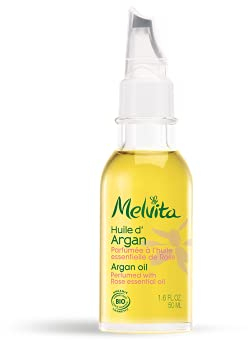 Melvita – Huile d'Argan Parfumée à la Rose – 100% Naturelle – Soin pour Peau et Cheveux – Nourrissante et Protectrice – Flacon Verre Recyclable - 50 ml
