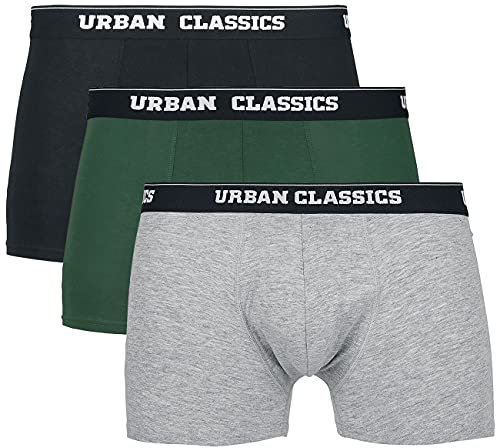 Urban Classics Herren Boxer Shorts 3-Pack Boxershorts, Grey+DarkGreen+Black, 3XL