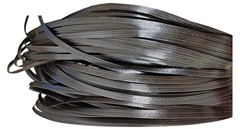 70 m flaches PE-Rattan-Kunststoffgeflecht für Stuhl, Liegestuhl, Couchtisch, Rattan-Möbel, Reparatur (dunkelbraun mit hellbraunen Streifen)