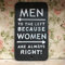 Darthome Black Antique Cast Iron Wall Garden Gate Door Sign Plaque Women Always Right 21cm