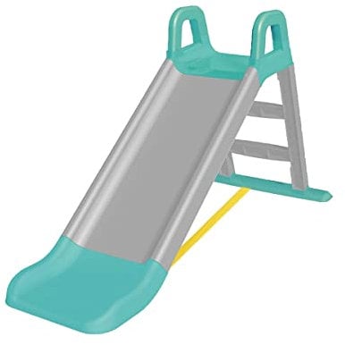 JAMARA 460549 Toboggan Funny Slide en Plastique Robuste, Bec antidérapant pour atterrissage en Douceur, marches Larges et poignées de sécurité, Corde de stabilisation, Gris