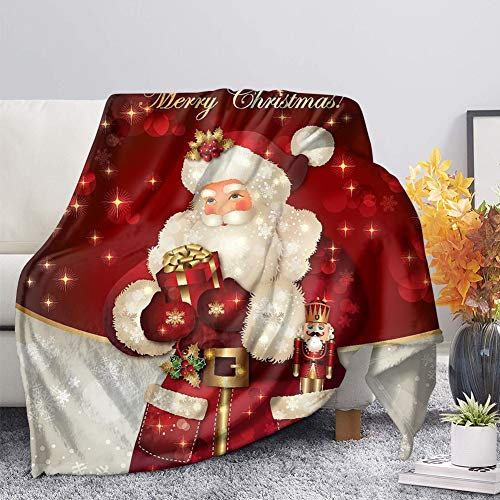 Woisttop Decke für Couch, Schlafzimmer, Wohnzimmer, Sofa, schwarze Fleece-Flanell-Klimaanlagen-Wurfdecke, ultraweich, Heimdekoration (Frohe Weihnachten Schneemann-Muster)