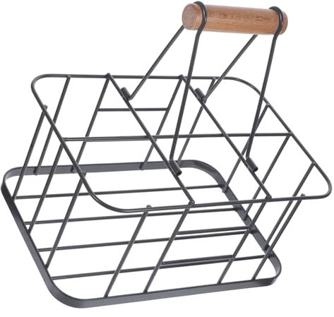 BESTonZON Metall Flaschenkorb Flaschenträger Flaschen Tragekorb Behälter Flaschenhalter Metallkorb Allzweckkorb Weinflaschenträger Bierglasträger Getränkekorb für Zuhuase Oktoberfest Deko