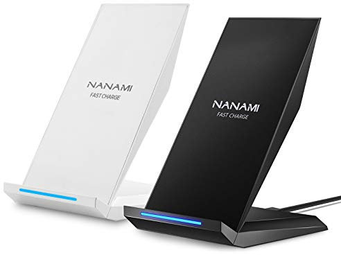 NANAMI Wireless Charger 2 Pack - 10W Induktive Ladestation für Samsung Galaxy S25 S24 S23 S22 Ultra Plus, Kabelloses Ladegerät Qi Handy Ständer für iPhone 16 15 14 13 12 pro 12 11 XS Max XR X 8 Plus