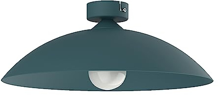 L+ LED-Deckenleuchte mit Metallkuppel – Durchmesser 40cm – Lampenfassung E27 (Glühbirne nicht im Lieferumfang enthalten) – Made in Italy – Modernes Design für Küche und Wohnzimmer (Mediterranblau)