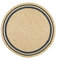 ENGLISH HOME Jute Teppich Rund, Boho Deko und Ethno Vintage Look Teppich für Wohnzimmer, Schlafzimmer, Outdoor Runder Teppiche im Flur, Esszimmer, Dekorativer Runder Juteteppich, 120cm, Natur Blau