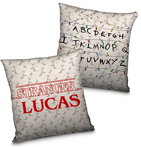 LolaPix Stranger Lights Kissen personalisiert mit Foto. Personalisierte Fotogeschenke. Beidseitig vollflächig bis zur Naht Bedruckt. Inklusive Füllung. Verschiedene Größen. Stranger Lights