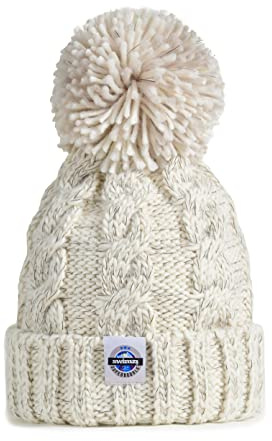SWIMZI Oatmeal Cable Knit Super Bobble Hat