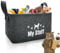 Dog Toy Box, Dog Toy Storage Basket with Handle, Felt Stuff Storage Baskets for Pet Toys, Foldable storage Bins for Organizing Pet Toys, Cat Blankets, Dog Clothes Blankets, Urine Pad (Dark Grey)