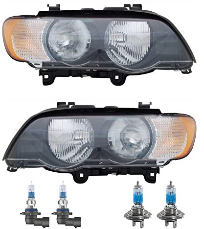 EISENFELS Set 106569924 erstellt mit Scheinwerfer links und rechts + COOL BLUE INTENSE H7 HB3 Leuchtmittel kompatibel mit X5 E53
