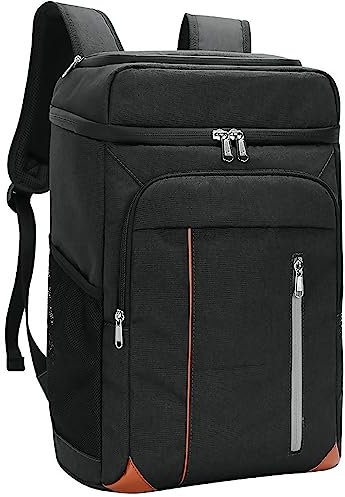 Mochila Nevera Isotermica Bolsa Refrigeradora Equipo Térmico Impermeable para Mantener Frío Caliente Comidas y Bebidas para la Playa Verano Camping Picnics Senderismo (18 litros Negro)