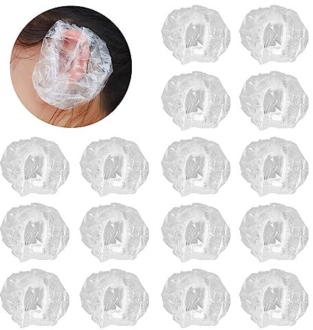 NITAIUN 300 Stück Transparente Einweg Ohrenschützer Ear Covers Wasserdicht Ohrbedeckungen Kunststoff Ohrkappen Ohrschutzabdeckung für Haarfärbemittel Dusche Baden Zuhause Haar-Salon