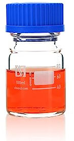 ALWSCI Lab Media Bottles, 100ml Wide Mouth Reagent Bottle Scientific Rounded Graduated Borosilicate Glass 3.3 Storage Container GL45 Screw Cap Leakproof for Labs,Classrooms or Home Liquids Use