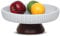 LAVAUK Mango Wood fruit bowl, Decorative gray bowl with natural finish pedestal | 12 dia | Dual tone look | Use as Centerpiece for kitchen counter or dining table | Wooden table decor|(Gray)