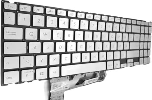 T-ProTek DEUTSCHE - Tastatur Silber mit Beleuchtung kompatibel für Asus ZenBook 15 UX533FN