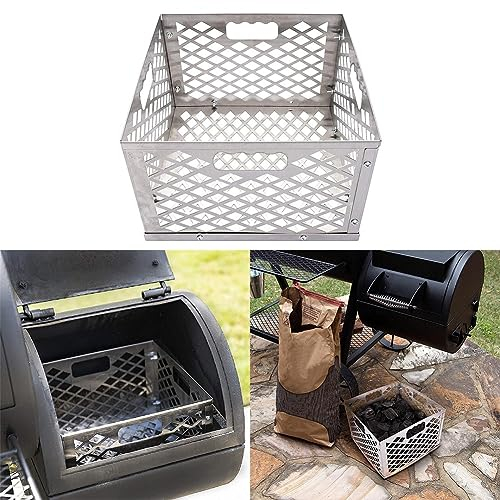 Cestino per camino in acciaio per affumicatore Oklahoma, accessori per barbecue per fumo lungo ed efficiente, cestino per il fuoco per Oklahoma Joes Highland