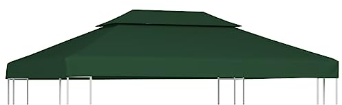 HIGSOSE Pavillon-Dachplane Ersatzdach 310 g/m² Grün 3x4 m Ersatzdach Pavillon Pavillon Zubehör Pavillondach Wasserdicht Stabil Winterfest Dach für Pavillon Gartenpavillon Abdeckung