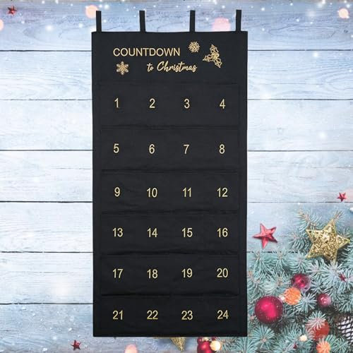 OIOYLEY 24 Adventskalender aus Stoff zum Befüllen, Adventskalender als Wandkalender aus Stoff zum Befüllen, wiederverwendbar hochwertig Bestickt, Adventskalender Zum BefüLlen Weihnachtskalender