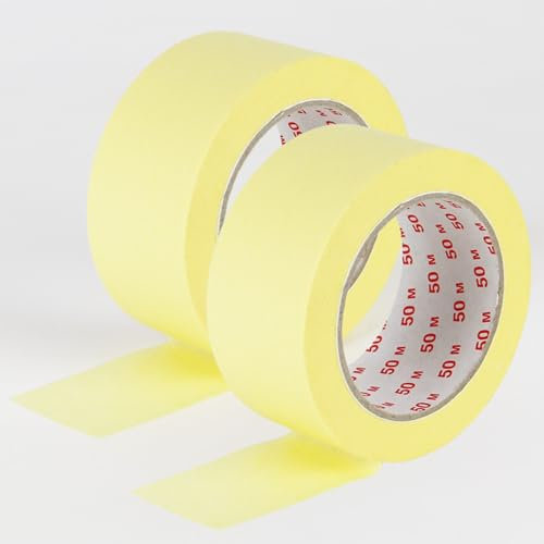 derendo Profi Malerkrepp 48 mm x 50 m - 2er, 3er, 4er Pack (Set) | UV-beständiges Maler Abklebeband für Präzisionsarbeit | Lackierband & Abdeckband für gestochen scharfe Farbkanten (6er Set)