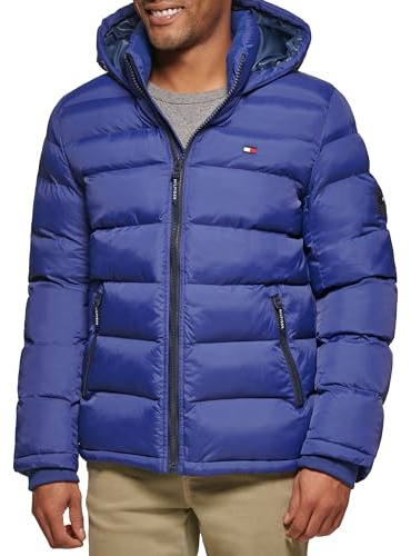 Tommy Hilfiger Adaptive Herren Hooded Puffer Jacket (Standard And Big & Tall) Daunenalternativer Mantel