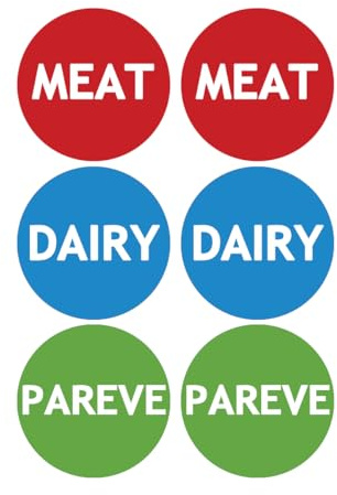 Kosher Labels,Meat Dairy Parve Stickers,Freezable Microwavable Dishwasher Safe Labels,1.5 inch,120 Pcs Per Pack