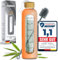 Amalindo Trinkflasche 1l Glas Bruchsicher, Wasserflasche, Glasflasche 1 Liter, Trinkflasche Glas 1l, Water Bottle inkl. Silikonhülle & Bürste (BPA-frei) - Apricot