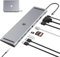 Adaptateur de Station d'accueil USB C Station d'accueil USB C 10 en 1 Triple écran avec 4K HDMI, VGA, 3xUSB 3.0, PD 100W, Ethernet, Lecteur SD/TF, Audio/Micro pour Ordinateurs Portables de Type C