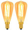 2 Pack Vintage Edison Light Bulb E14 Dimmable, ST48 Decorative Light Bulb, E14 Retro Filament Edison Bulb, Amber Warm White 2700K, 400LM, E14 Squirrel Cage Bulb, Vintage E14 Screw Bulb