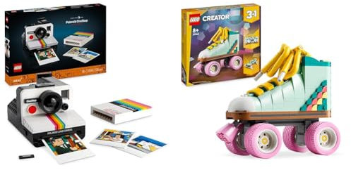 LEGO Ideas Appareil Photo Polaroid OneStep SX-70, Maquette à Construire & Creator Les Patins à roulettes Rétro, Jouet pour Filles et Garçons avec Mini-Skateboard et Boombox, Décoration