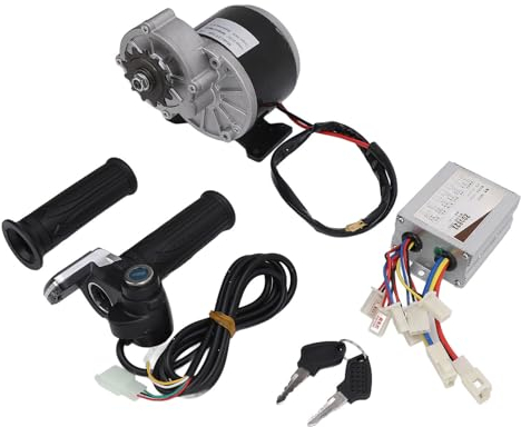 Alomejor 24V 500W Elektromotor-Controller-Kit für Scooter-Fahrrad, Gasgriff-Anzeige, Untersetzung