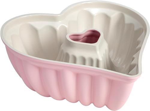 Paris Hilton Olla holandesa de hierro fundido esmaltado en forma de corazón con tapa, asas dobles, funciona en todas las estufas, apta para horno hasta 260.0 °C, 4 cuartos de galón, rosa