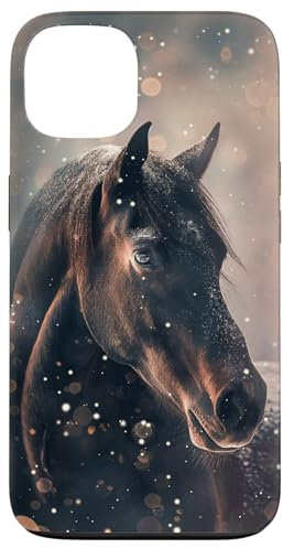 Pferd mit Schneeflocken Pferde Mädchen Hülle für iPhone 13