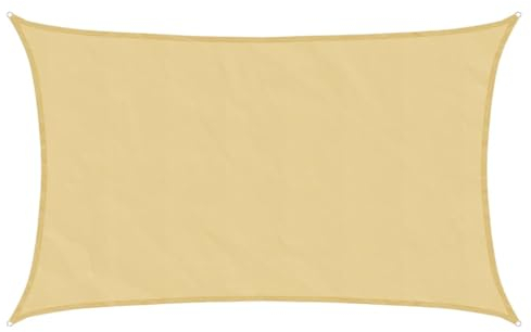 vidaXL Voile d'ombrage Sable 8x5 m 100% Polyester Oxford, bâche de Voile d'ombrage, auvent d'ombrage, auvent de fête, Voile d'ombrage de Patio