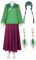 Cemaxjo Apothecary Diaries Cosplay Maomao Grün Kleid Zubehör Anime Cos Jinshi Kostüm Perücke Kleid Outfits (Grün + Ohrringe, X-Small)
