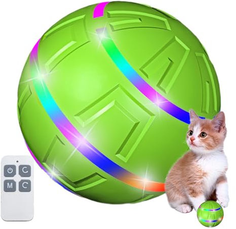 Dtaigou Remote Control Dog Ball Toy - Puppy Toy With Led Lights - Control Remote Interactive Ball For Playful Puppies, Activated Smart Ball Toy for Boredom Indoor Outdoor