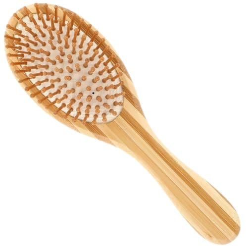 Kandid Brosse à cheveux en bambou écologique pour cheveux longs, courts, bouclés, épais et fins - démêlant, massage du cuir chevelu et croissance des cheveux - Idéal pour homme et femme - 21 cm x 6,2